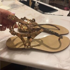 Vince Camuto Studded Tan Sandals.Super cute. Like new.